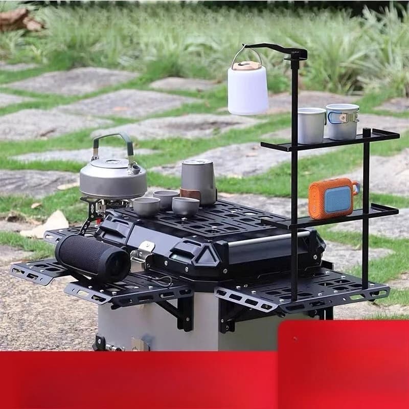 Motorcycle Multifunctional Armored Tailgate Expansion Portable Folding Tail Box Camping Table Motorcycle Travel