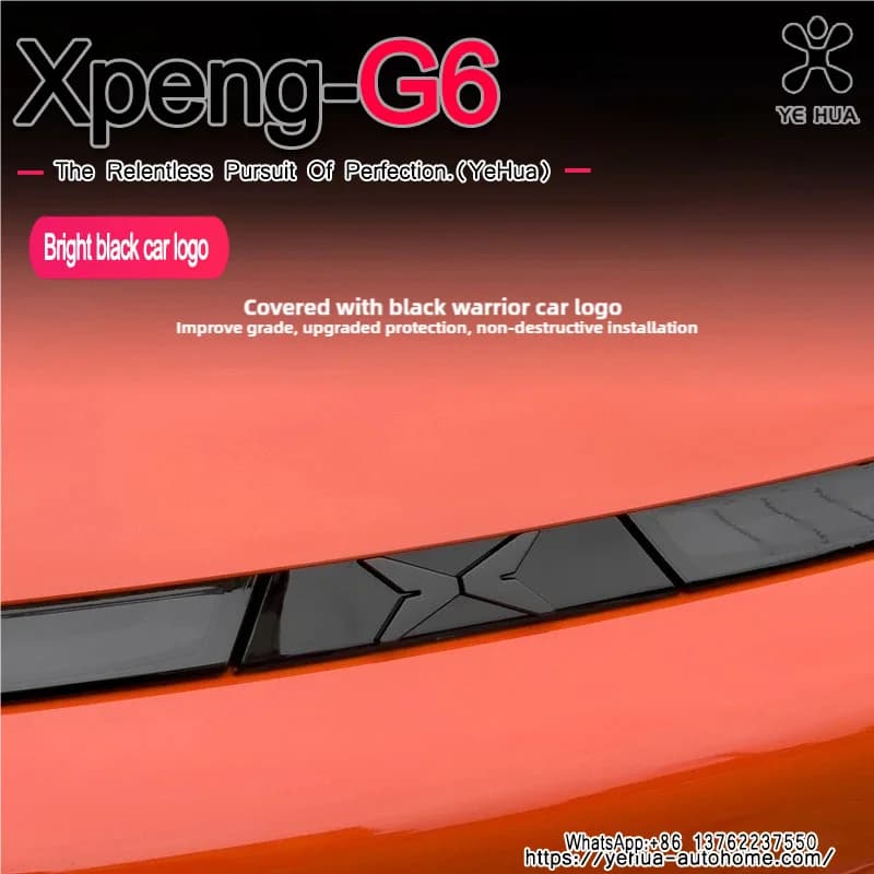 For Xpeng G6 2022-2025 Front Rear 3D Car Body Badge Sticker Trunk  Emblem Decal Accessorie Car Covered Glossy Black Logo