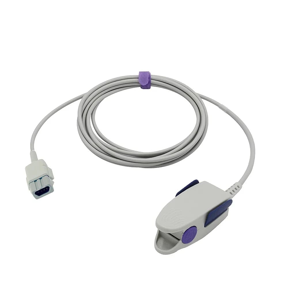 Compatible with GE-Ohmedas OXY-F4-MC Reusable Adult Clip Spo2 Sensor with 9-Pin TruSignals Connector, 9.8ft