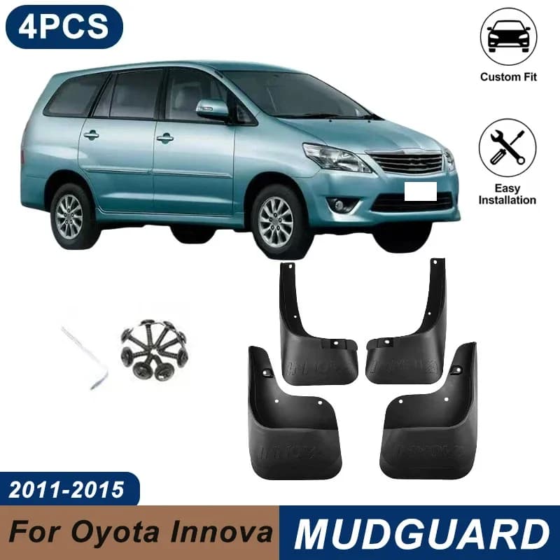 4PCS Car Mud Flaps For Oyota Innova 2011-2015 Waterproof Anti-Splash Fender Mudguards Auto Exterior Accessories