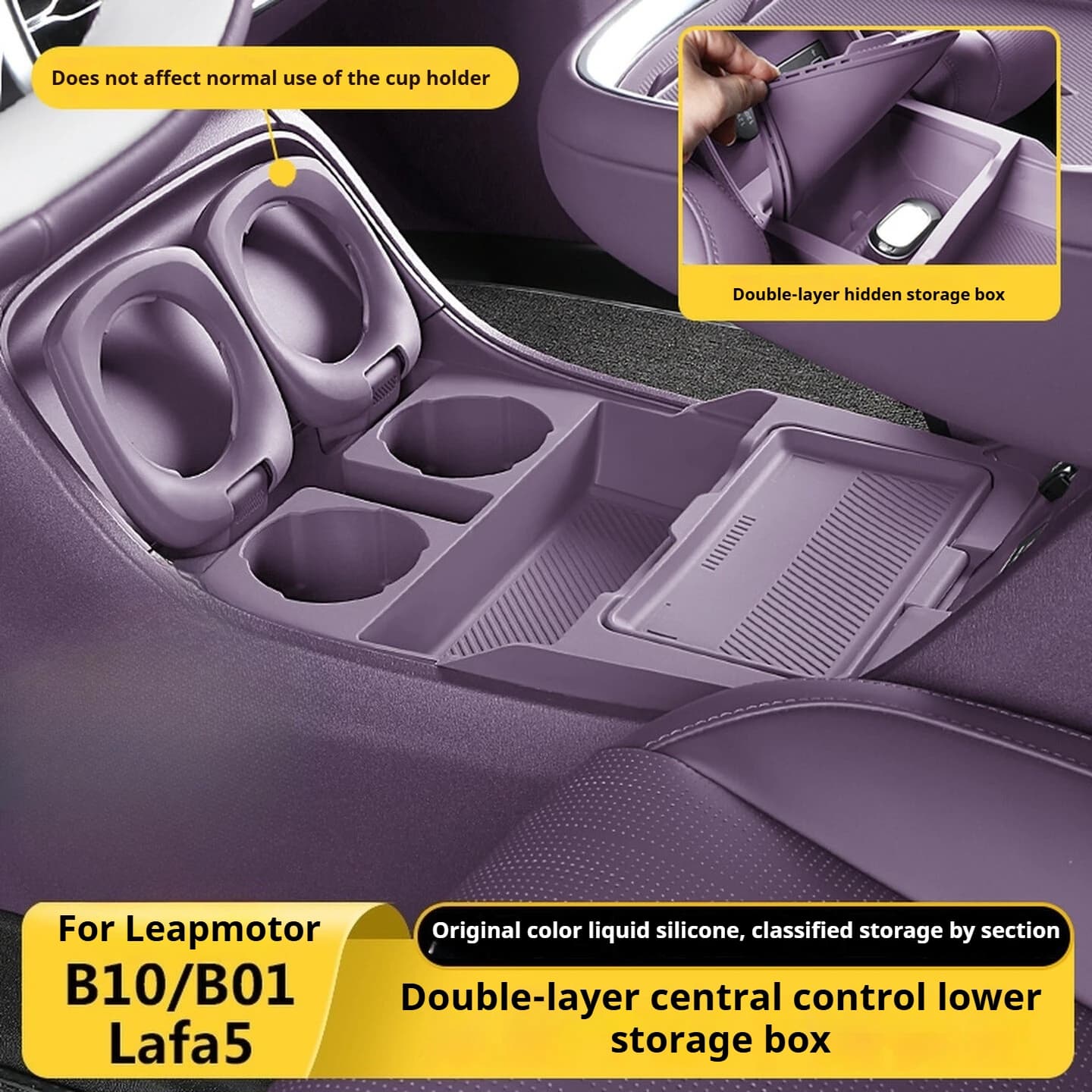 For Leapmotor B10 B01 Lafa5 Car Center Console Lower Storage Box Under The Center Console Armrest Storage Storage Accessories
