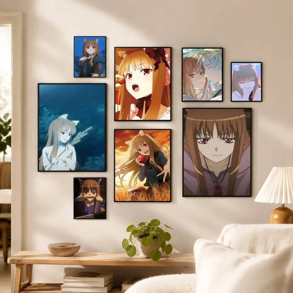 Anime S-Spice and Wolf Poster Waterproof Wall Art Sticker For Bar Living Room Vintage Decor High Quality Print Gift