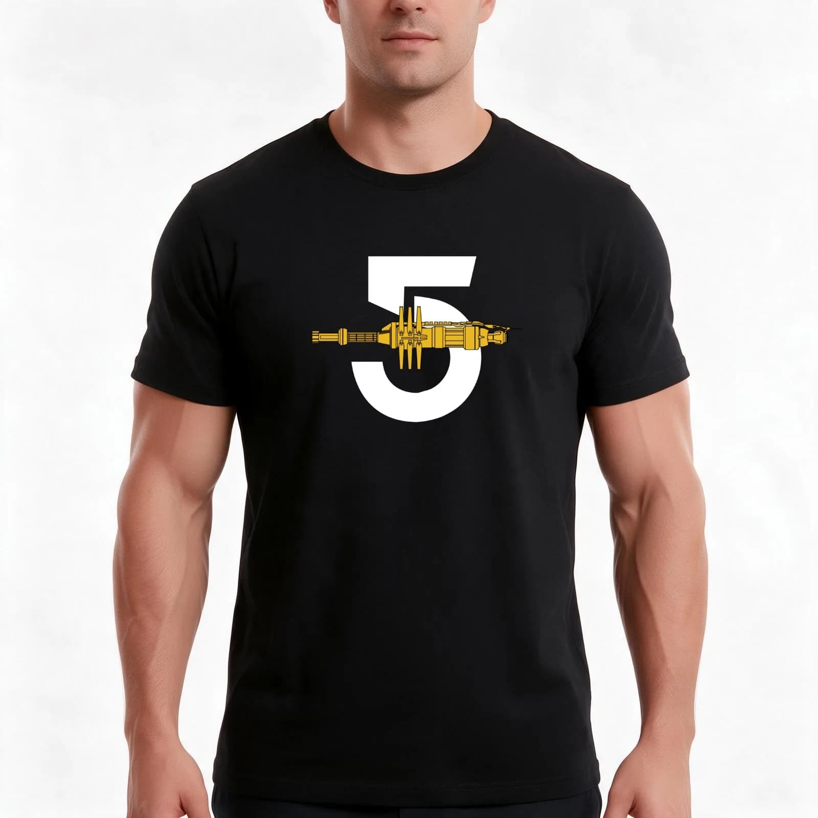 Babylon 5. Sci fi. T-Shirt, Summer Casual Cotton Tee, Oversized Streetwear Tops, Vintage Graphic Print, Loose Fit Short Sleeve
