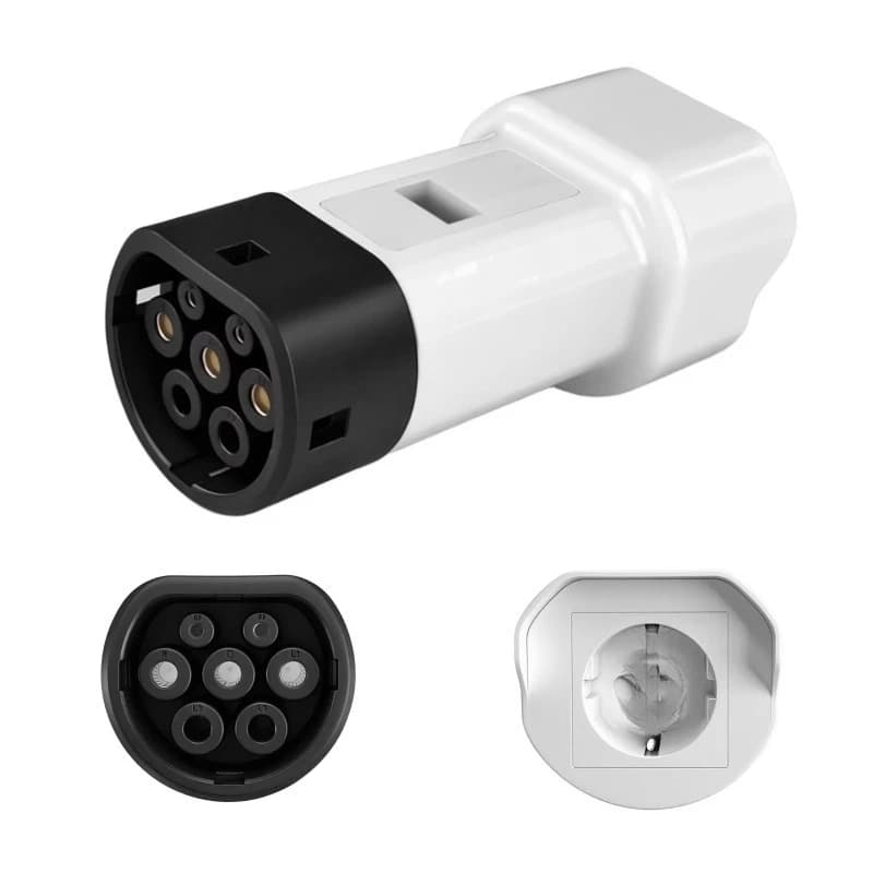 Type 2 car V2l to 16A European socket adapter, converts Type 2 discharge to 220V AC travel charging