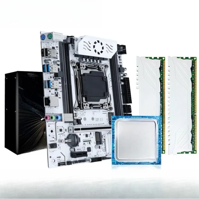 Gaming Motherboard Kit with 2698 V3 CPU & 32G (2*16G)2133 Memory NVME PCIE3.0 TPM2.0 Pin for Desktop Host