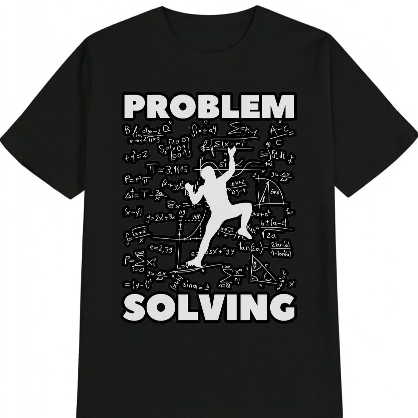 Mathematical Problem Solving Graphic T-Shirt 100% Cotton O-Neck Short Sleeve Summer Casual Mens T-shirt Streetwear