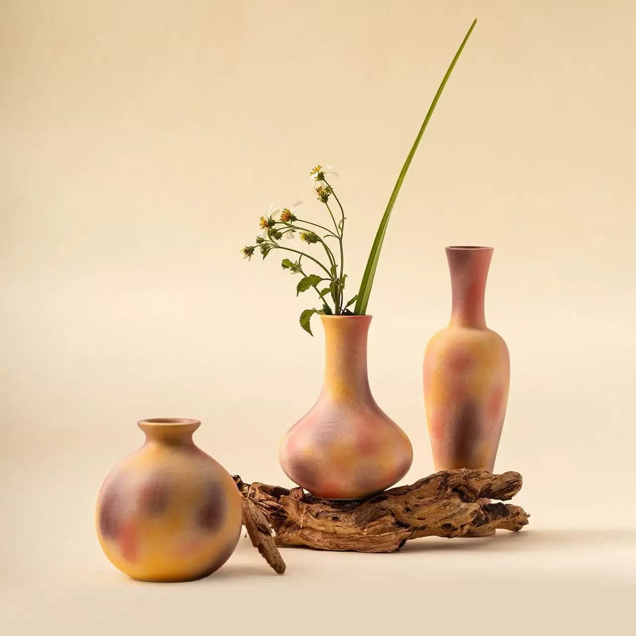 HYS handmade mini vase dried flower bogu frame ceramic ornament flower ware