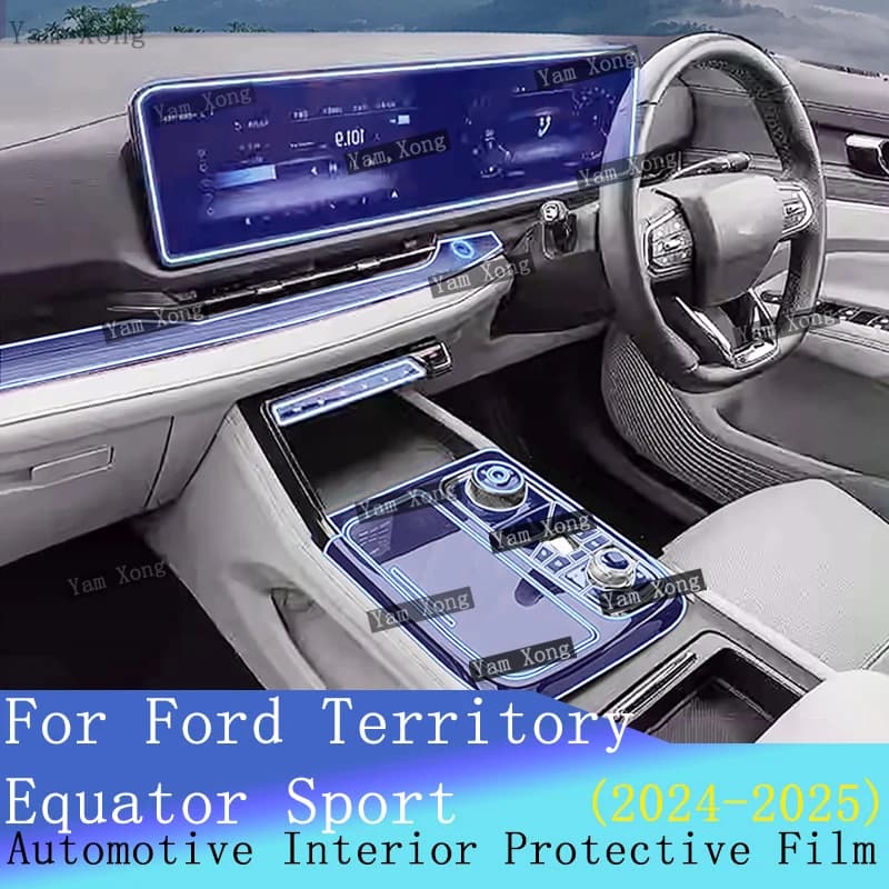 Car Navigation Screen Film For Ford Territory Equator Sport Interior Kit Protective Center Panel Transparent Cover Sticker Film