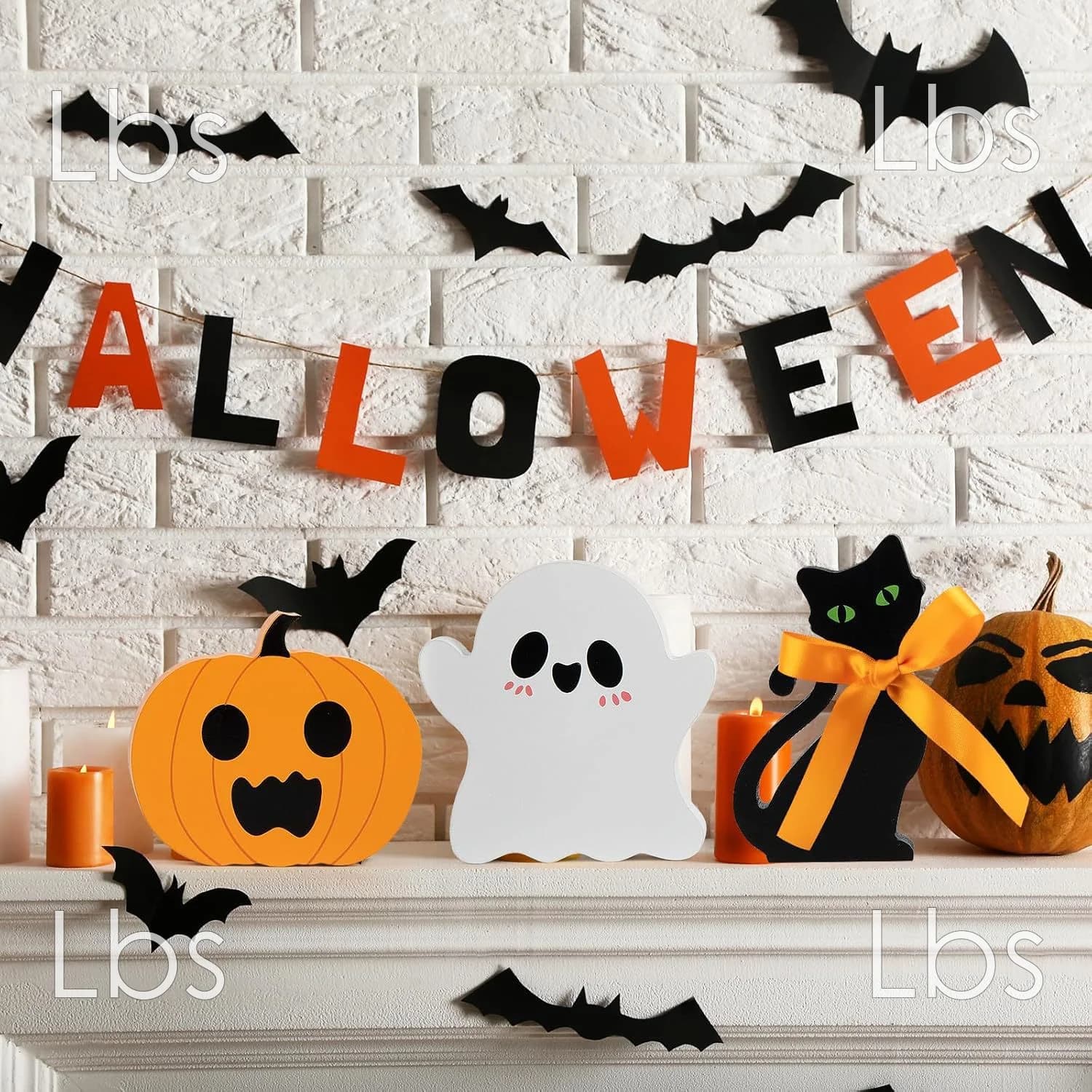COCHIE 3 Pack Cute Halloween Table Decorations, Spooky Tiered Tray Decor for Indoor Use