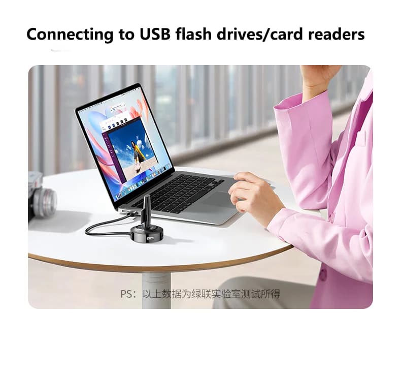 UGREEN USB 2.0 Hub 4-Port Multifunctional Adapter with USB Extension Cable Fast Data Transfer Supports High-capacity Hard Drives