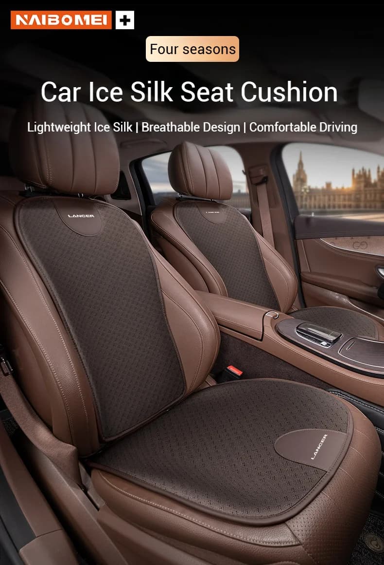 Car Seat Cushion Ice Silk Breathable Car Front Rear Seat Protection Pad Seat Cover Four Seasons Universal For Mitsubishi Lancer