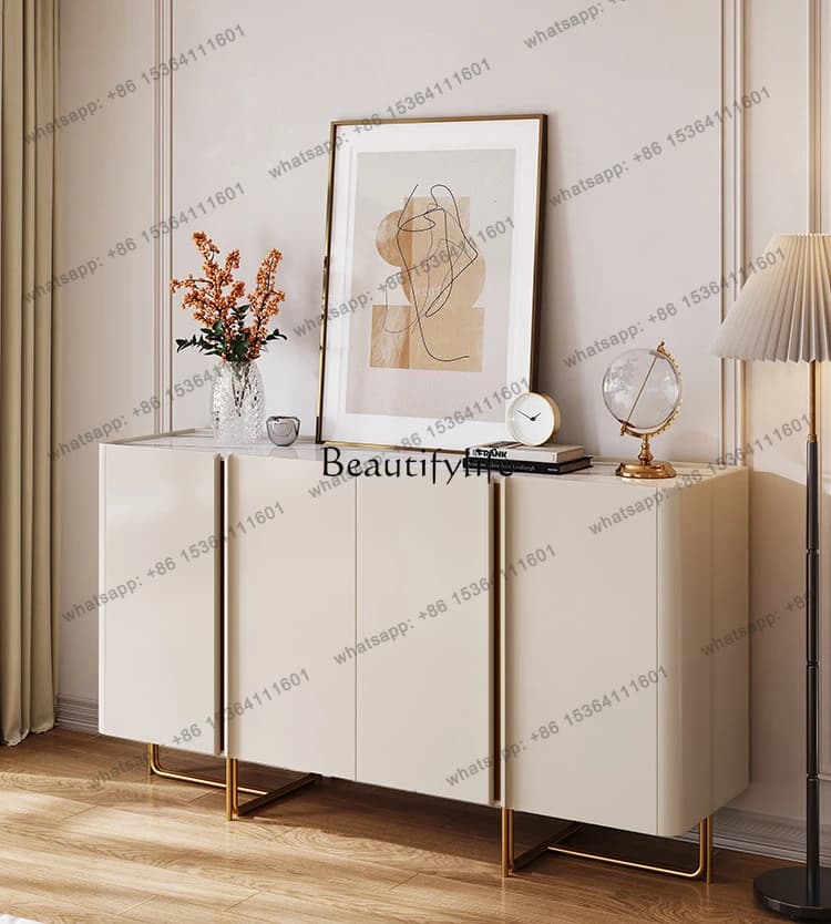 D06Italian simple entrance living room partition locker modern light luxury supercrystalline stone storage cabinet