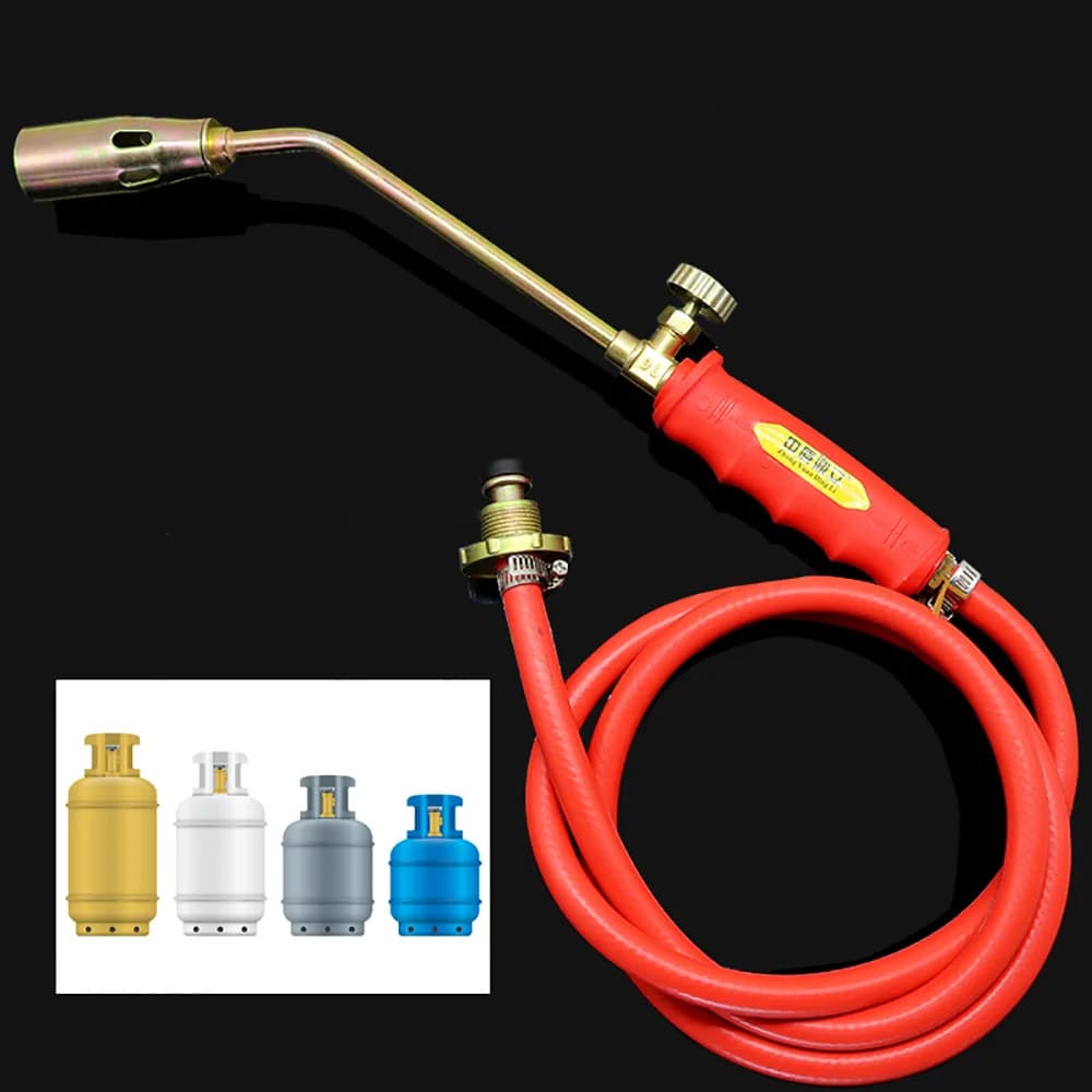 LPG Fire Torch Single Switch Liquefied Gas Torch High Temperature Brazing Household Pig Cow Hair Burning Tool With Gas Hose