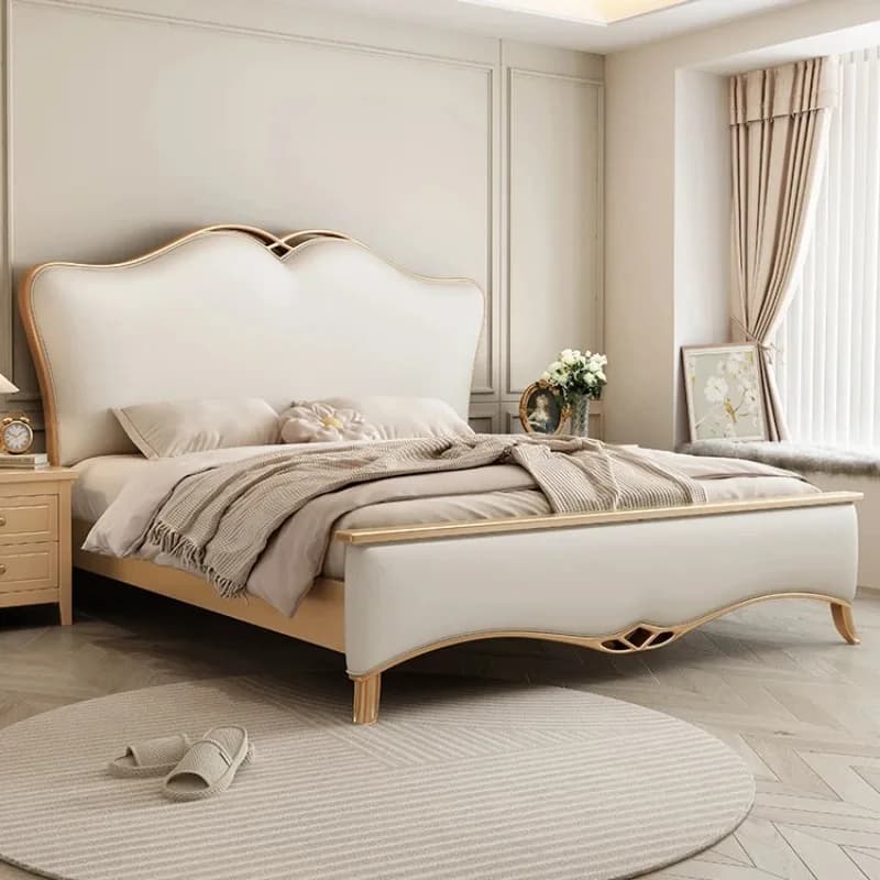 King Size Luxury Double Bed Nordic European Pretty Living Room Frame Double Bed Hotel Princess Lozko Sypialniane Home Furniture
