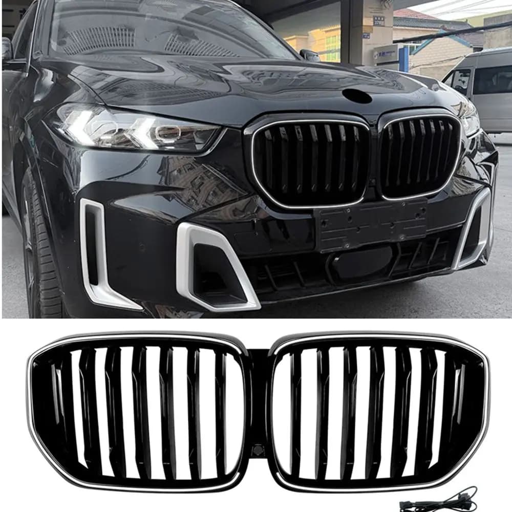 2023+ Single and Dual Line LED Illuminated Glowing Kidney Grille Front Mesh Cross Border Upgrade FOR BMW X5 G05 LCI