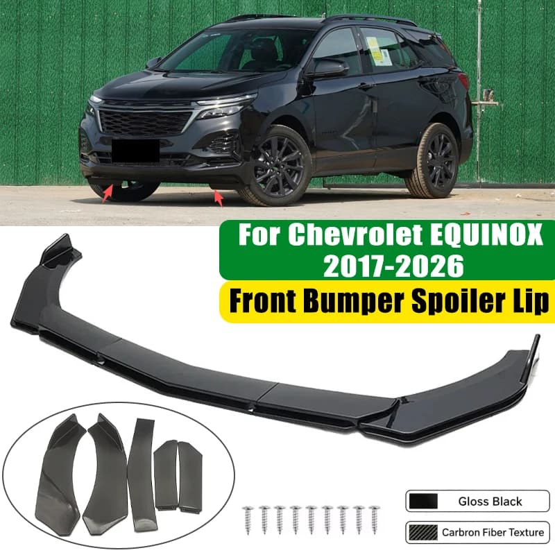 For Chevrolet EQUINOX 2017-2026 5Pcs ABS Car Front Bumper Lip Spoiler Splitter Body Kit Canard Tuning Accessories