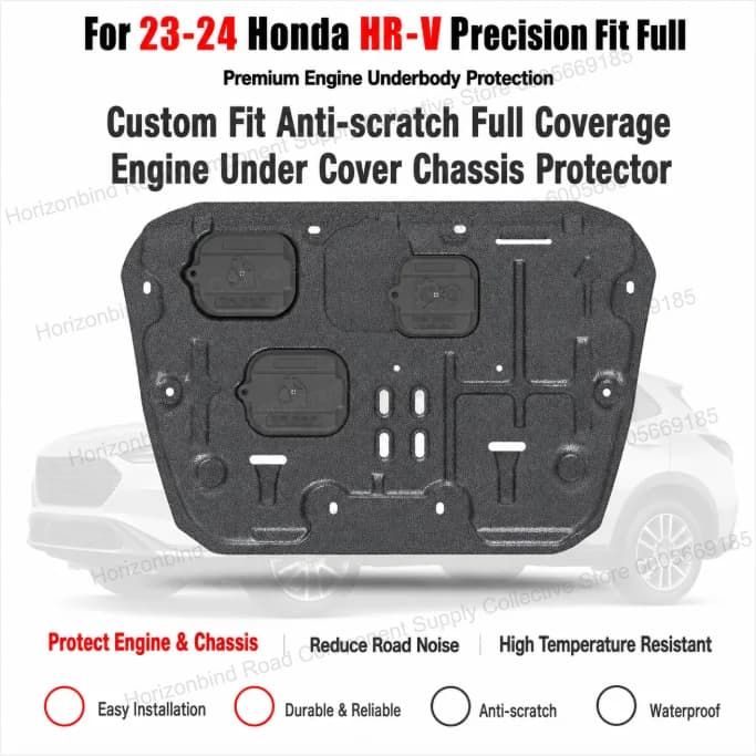 Durable Anti-Collision Engine Skid Plate Under Engine Guard For 23-24 Honda HR-V Precision Fit Full Coverage Chassis Protector