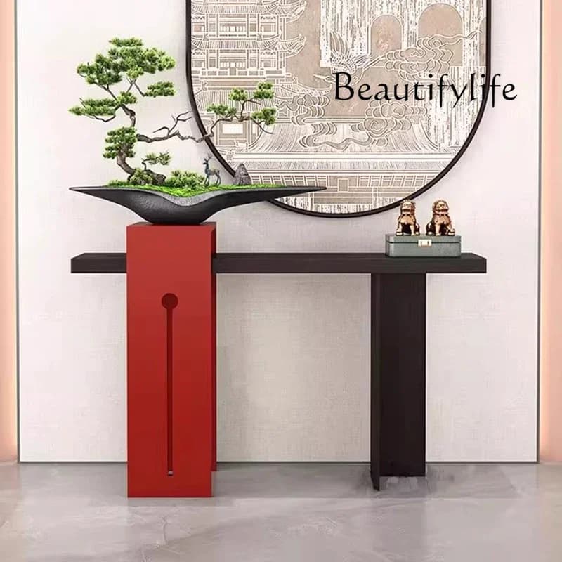 BA Chinese Classic Console Tables Rustic Unique Thin Modern Console Tables Wabi Sabi Design Console Meuble Furniture Living Room