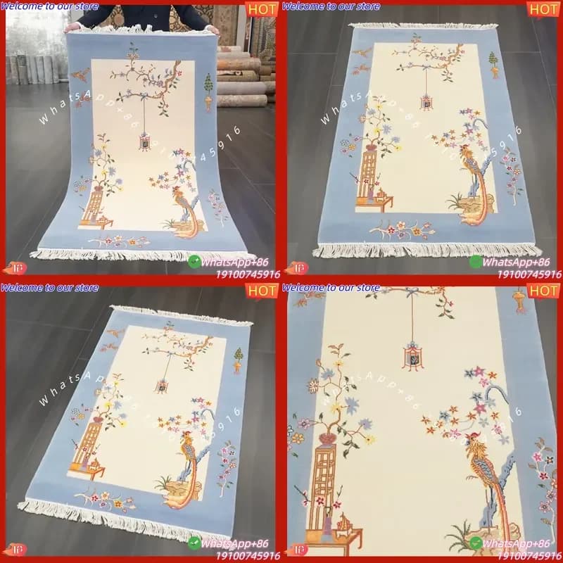 CECertificate 91x143cm Handmade Chinese Carpet Art Deco Wool Area Rug