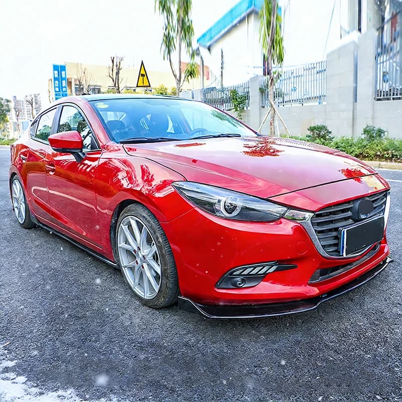 Car Styling For Mazda 3 2014-2018 Front Bumper Lip Protector Plate Cover Trim Decoration Auto Accessories