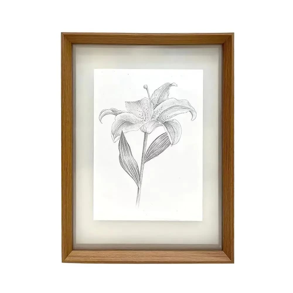 6/8-inch Double Sided Transparent Acrylic Frame Minimalist Picture Frame Poster Display Case with Embossed Specimen