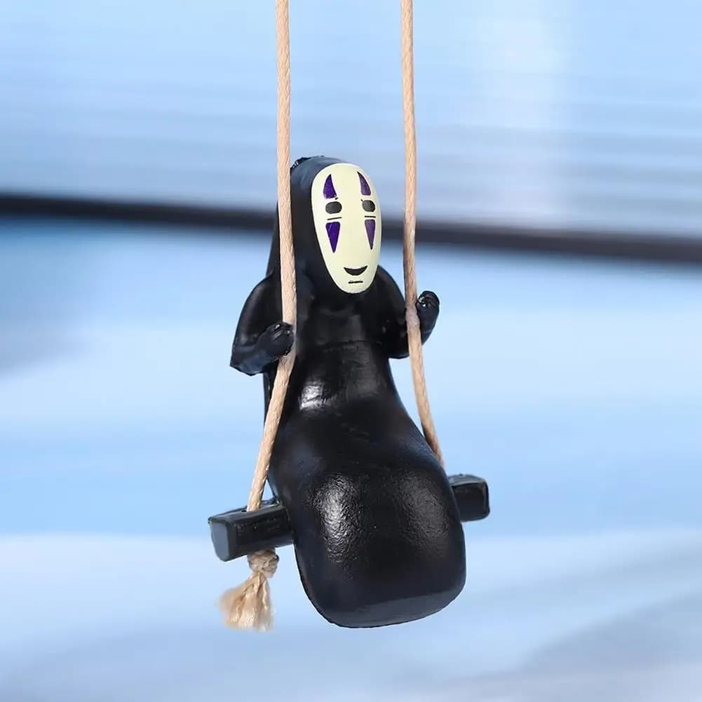 Cute Anime Car Ornaments No Face Man Kaonashi Car Pendant Car Rearview Mirror Pendant Birthday Gift Auto Decoraction