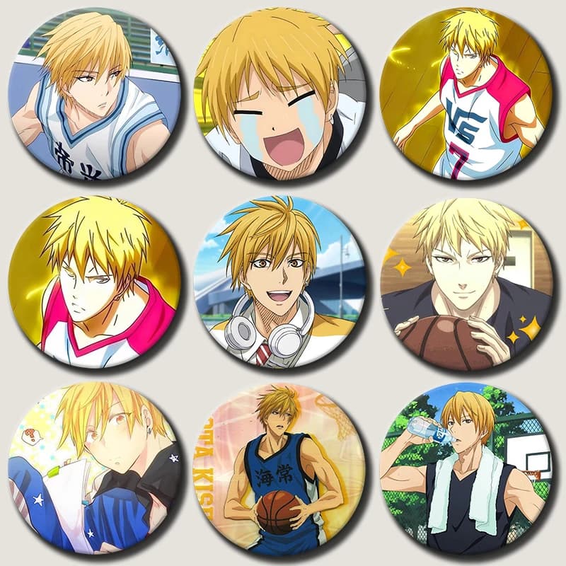 58mm Anime Character Kise Ryota Button Pin Cartoon Role Kise Ryota Brooch Creative Badge for Backpack Clothes Decoration Gift