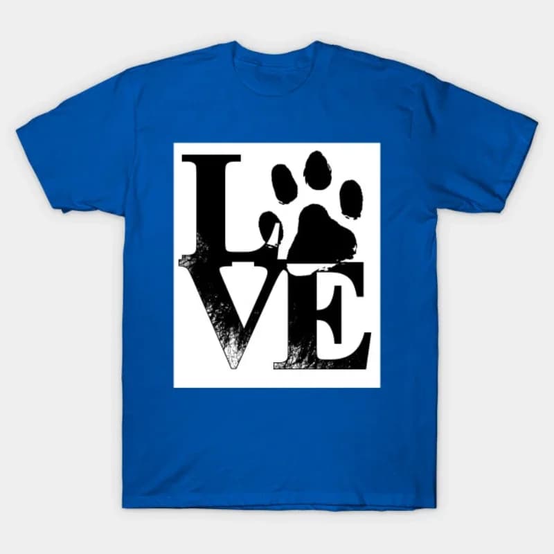 Dog Paw Love Pet Lovers Gift T Shirt. New 100% Cotton Short Sleeve O-Neck Casual T-shirts Loose Top Size S-3XL