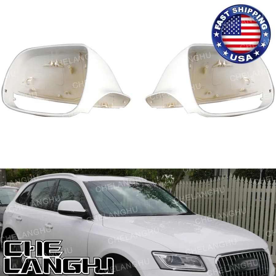 White Painted Rear Mirror Housing Cover Cap 8R0857527 8R0857528 for Audi Q5 2009-2017/Q7 2007-2015 car accessories