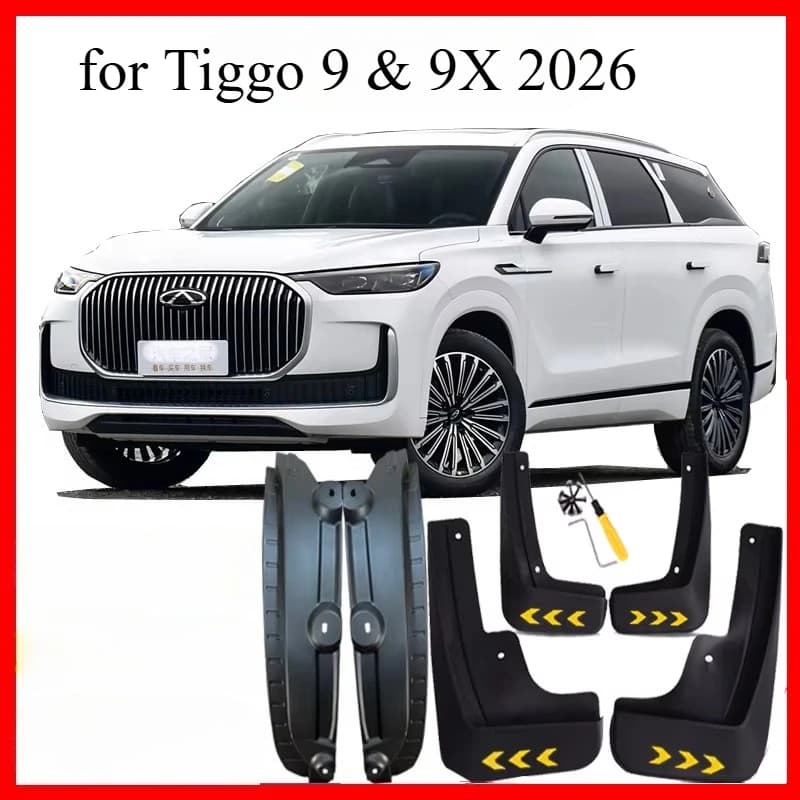 Mud Flaps for Tiggo 9 & 9X 2026 Flexible Mudguards Anti-Snow Anti-Sand Splash Front Rear Mudflaps Guards Set