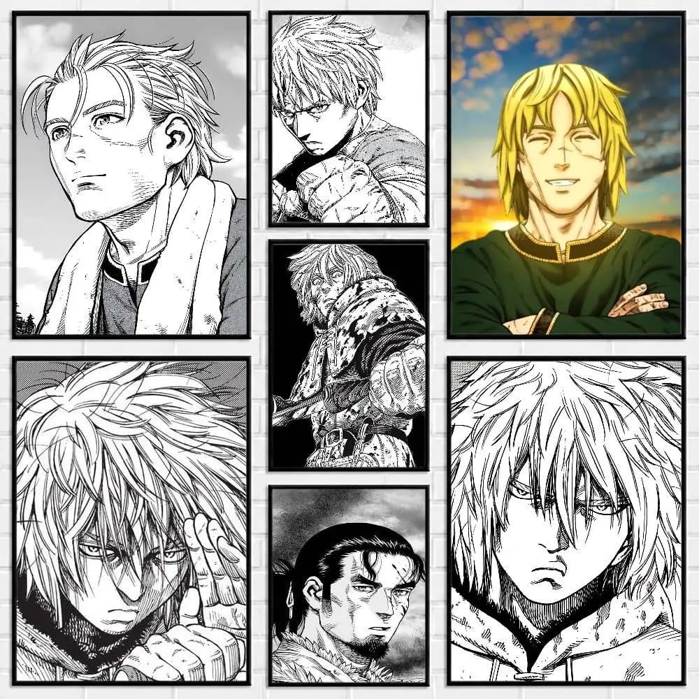 Vinland Saga Manga Thorfinn Poster Versatile HD Waterproof Wall Art Self-Adhesive Decor for Any Space Ideal Gift