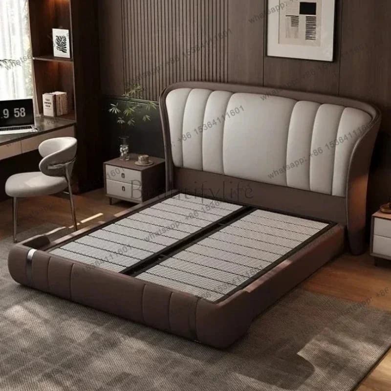 FG Bed King Size Headboard Nordic Luxury Modern Bed Racks And Frame Beds On Clearance 180x200cm Bedroom Furniture Bed Side Table