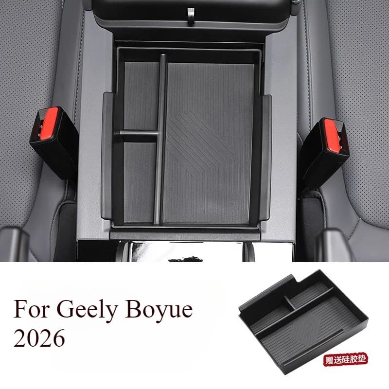 For Geely Boyue 2026 Center Console Organizer, Dashboard Storage Box with Screen Rear Compartment