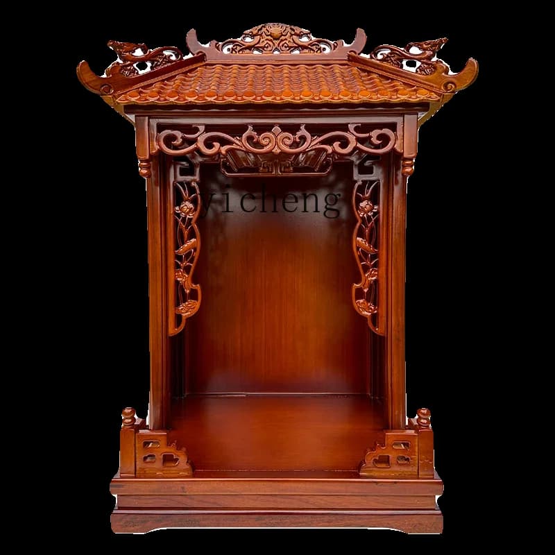 FG solid wood shrine wall-mounted camphor wood hanging cabinet for table shrine new Chinese Buddha table