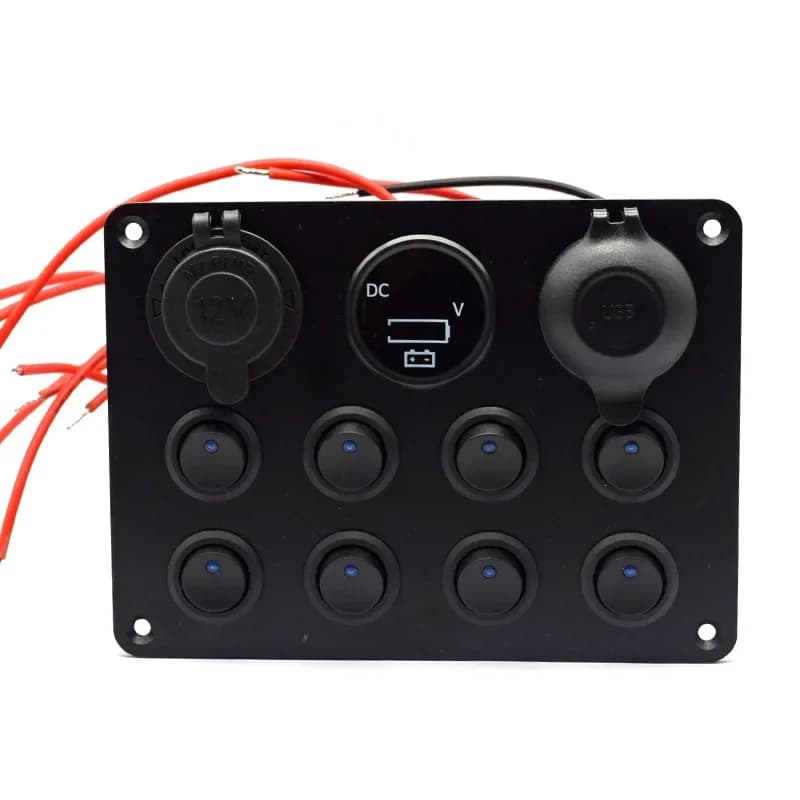 8 cat's eye + DS1011 + 4.8A + power meter combination panel car yacht ship universal modified waterproof