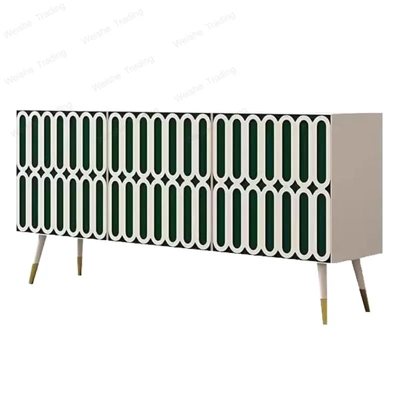 American modern simple style entrance cabinet entrance living room partition storage cream style solid wood light luxury wall