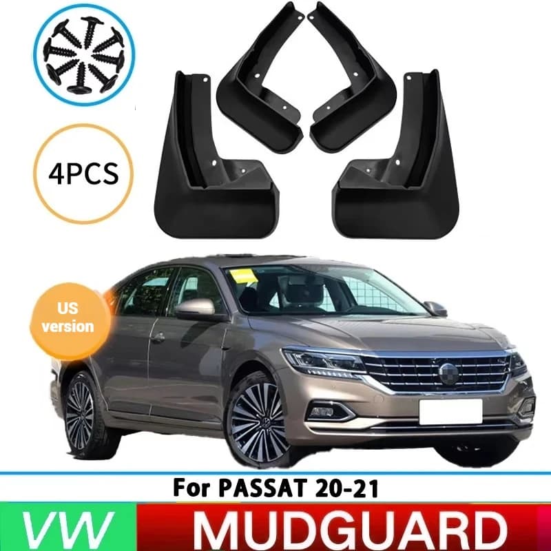 Mud flaps and splash guards for front and rear wheels of 2020-2021 Volkswagen Passat (US version).