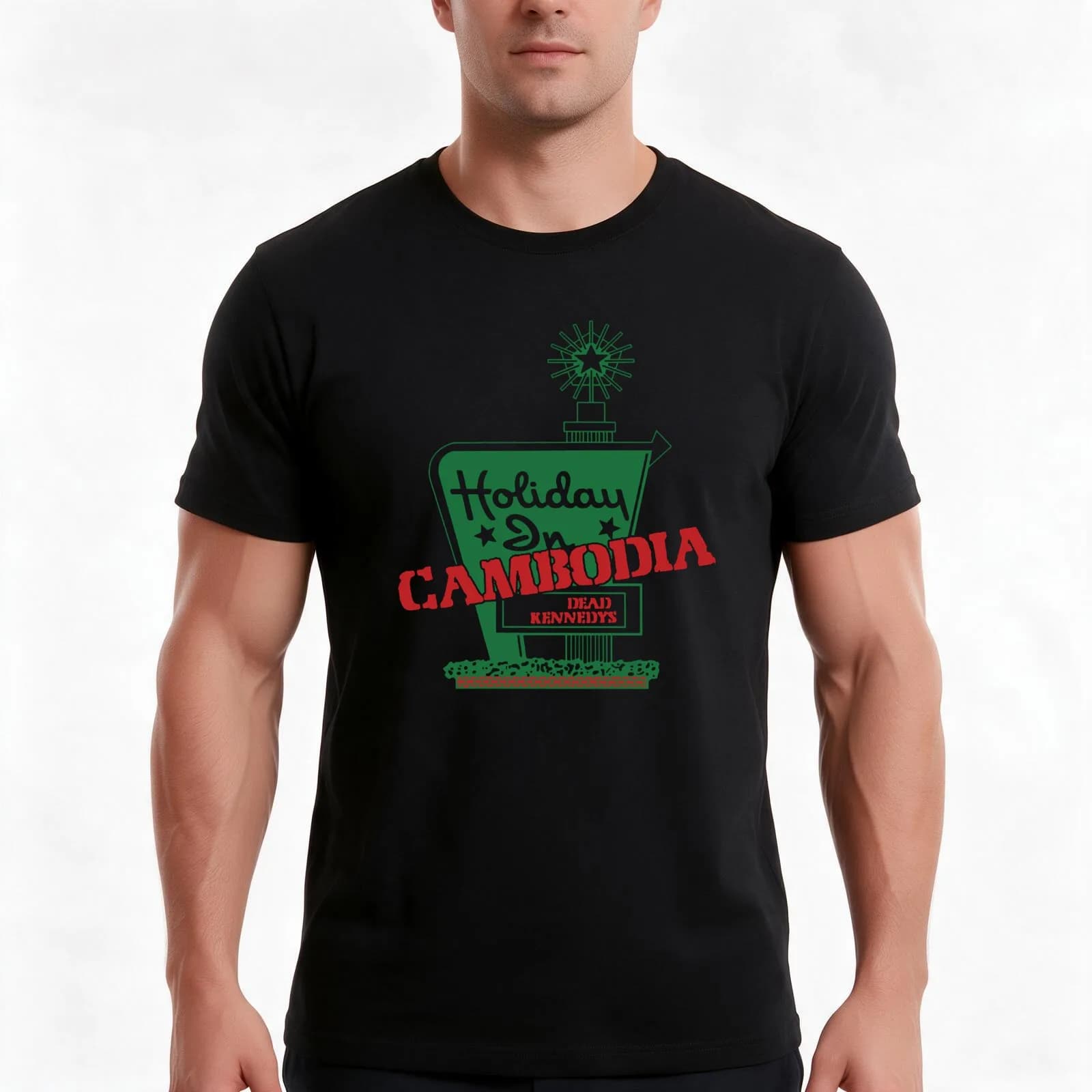Holiday In Cambodia T-Shirt, Summer Casual Cotton Tee, Oversized Streetwear Tops, Vintage Graphic Print, Loose Fit Short Sleeve