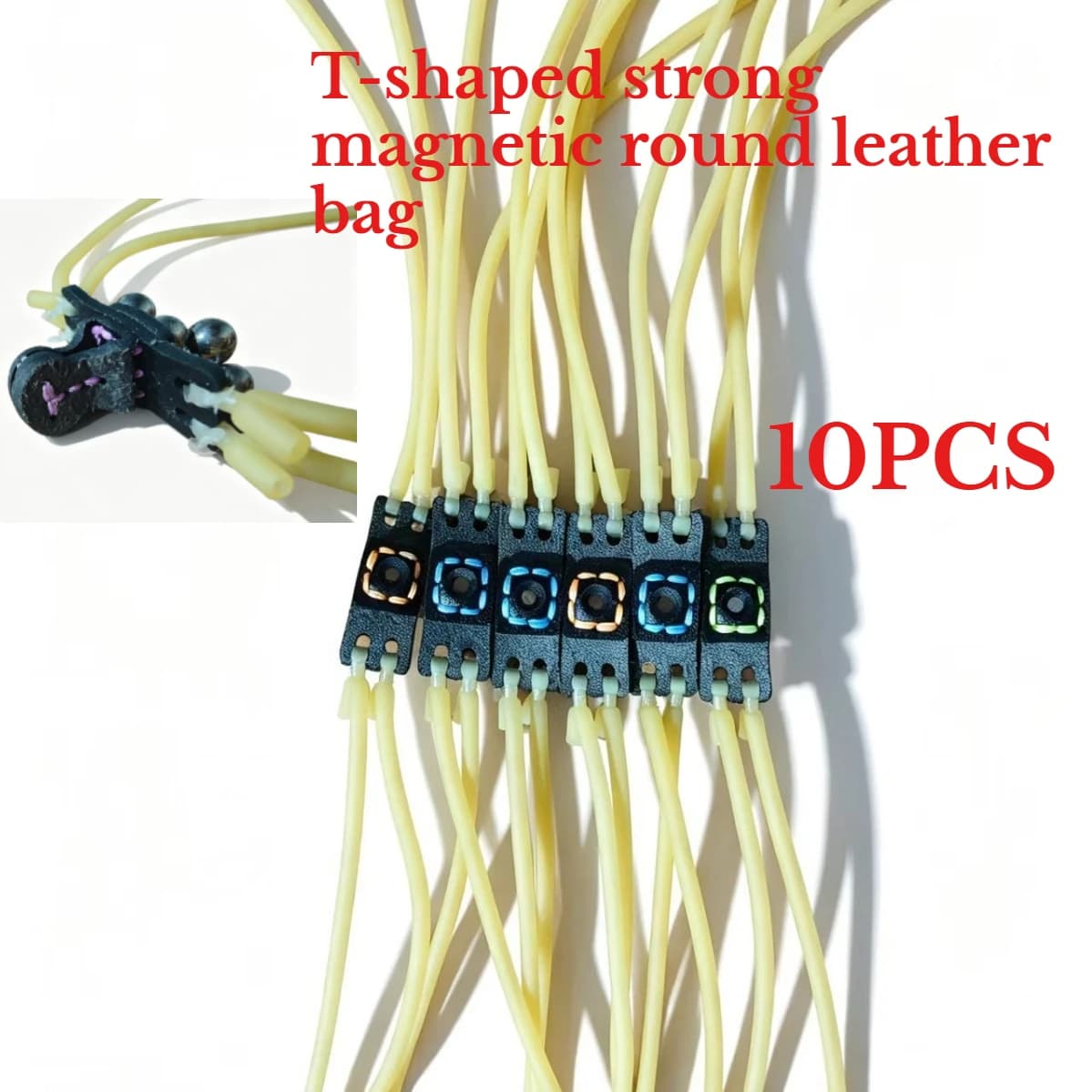 10PCS Ultra Fiber Strong Magnetic Suction Round Leather Bag Outdoor Hunting Tool Parts