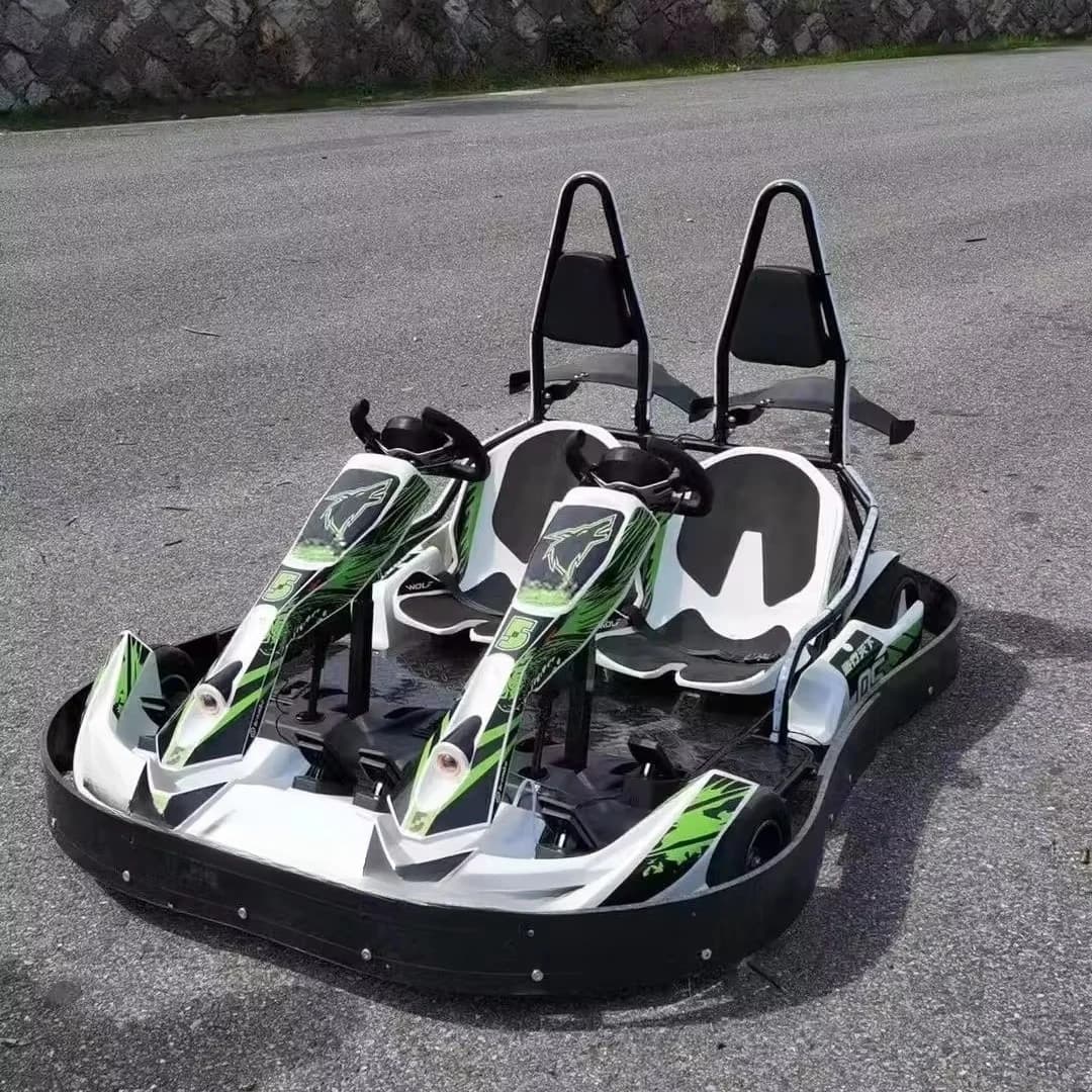 Dual-Seated Electc Racing Kart Battery-Powed PGo-Kart for Adults Kids for Outdoor Use Parenting Style Karting Car