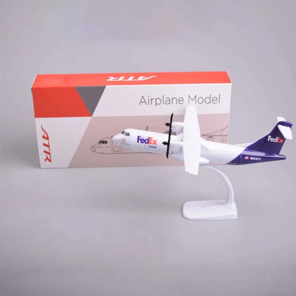Atr 72 Plane Model 1/100 Scale Aircraft Fedex Express ATR With Rolling Wheels Simulation Airplane Model Collected Gift By Aviati