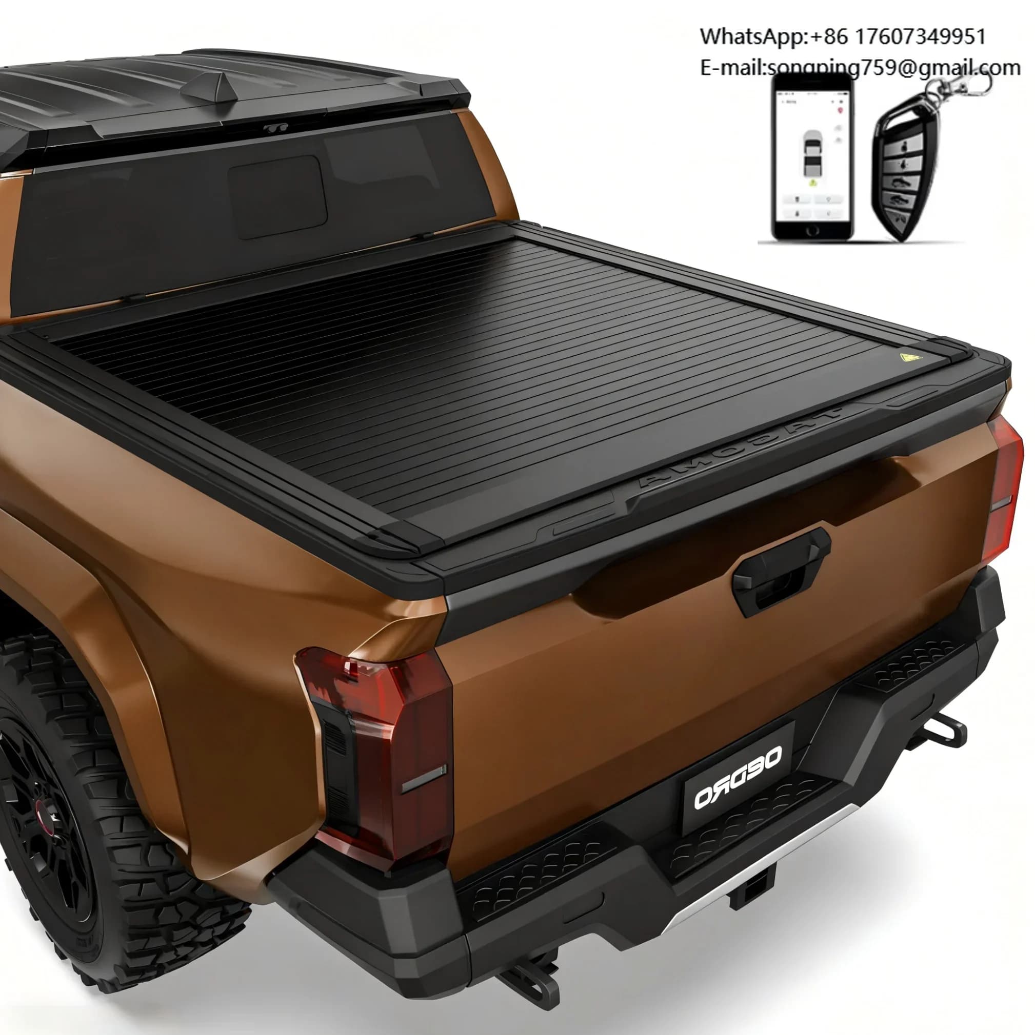 Pickup Truck Accessories Electric Aluminum Alloy Retractable Roller Shutter Type Cargo Box Cover Black for Toyota Tocoma 6.0ft