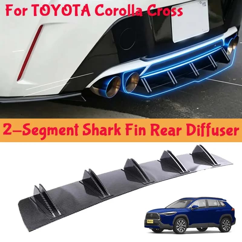 For TOYOTA Corolla Cross Shark Fin Rear Diffuser Split Chassis Spoiler Auto Aerodynamic Parts Aerodynamic Modification