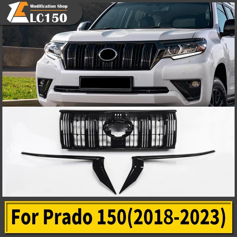 For Toyota Land Cruiser Prado 150 Grille Modification Lc150 2018-2023 Grille Highlight Strip Front Face Decoration Accessories