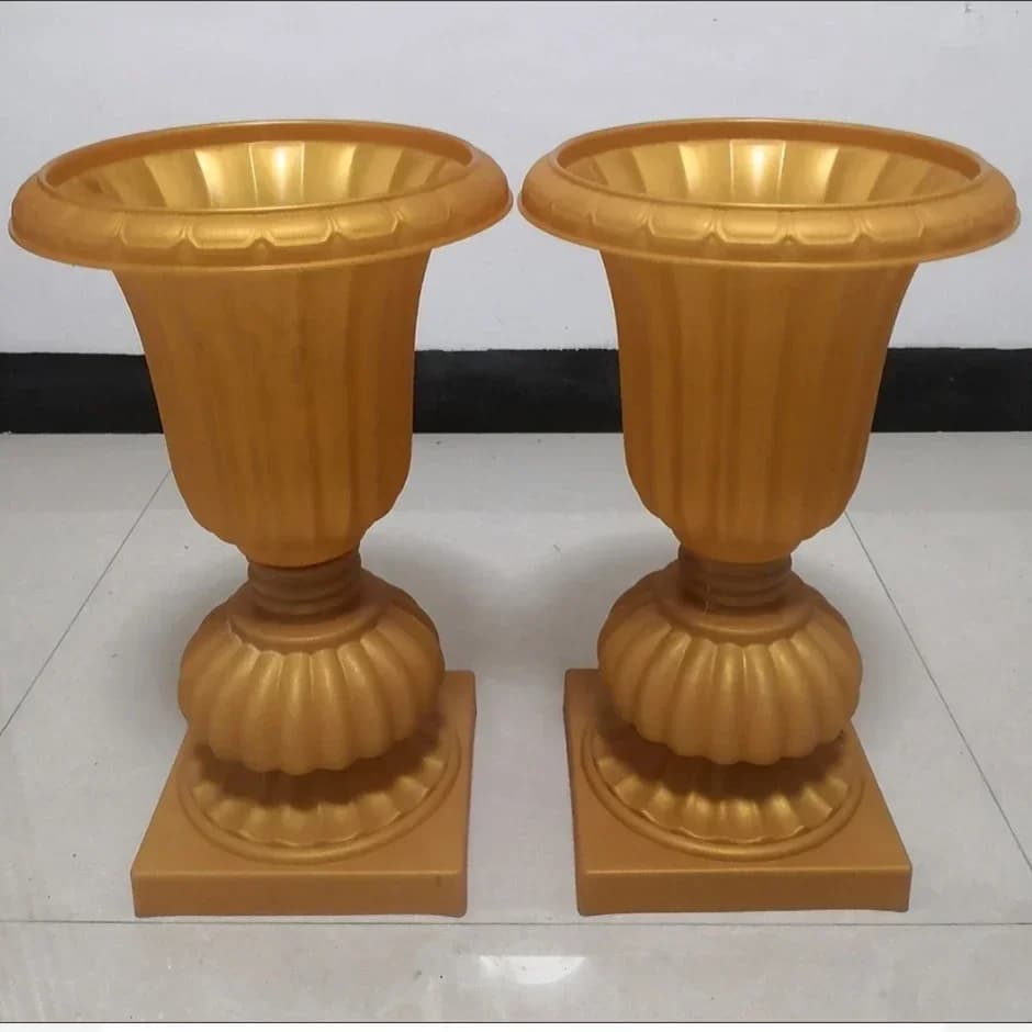 Golden Plastic Large Size Vases Party Decorate Ornaments Wedding Celebration Photograph Originality Background Prop