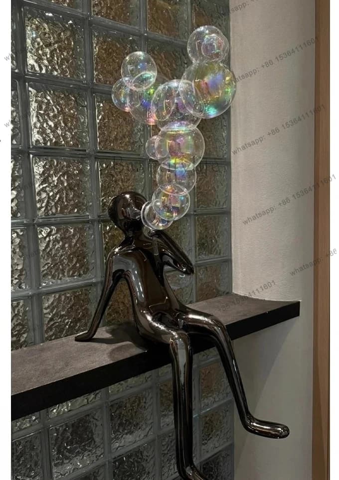 Nordic art figures Sales office Hotel lobby Staircase Living room decoration Floor-to-ceiling ornament