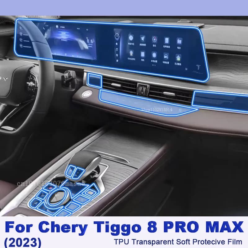 Protector Decoration Stickers For Chery Tiggo 8 PRO MAX (2023) Car GPS Navigation LCD Screen TPU Protective Car Interior Film