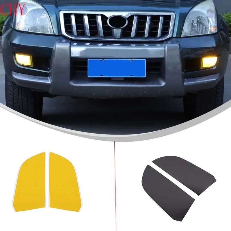 TPU Black For Toyota Land Cruiser Prado 120 2003-2009 Car Front Fog Light Headlight Lamp Film Sticker Exterior Accessories 2Pcs
