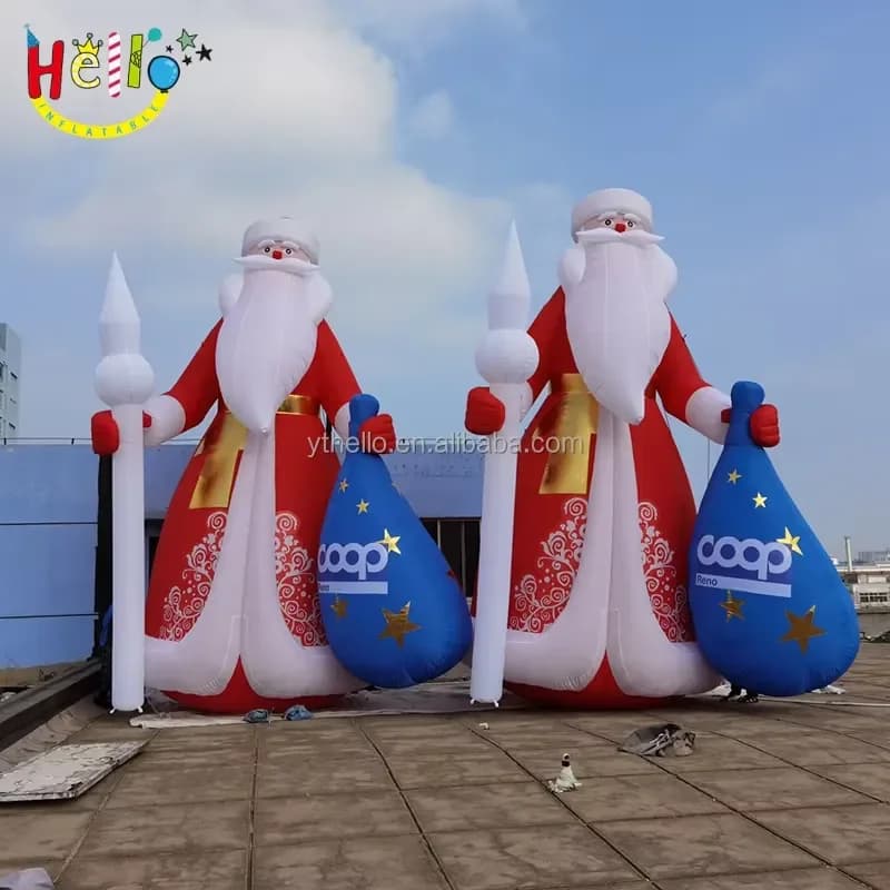 Inflatable Santa Claus with Air Blower for Christmas Old Man Giant Inflatable Santa Claus Character