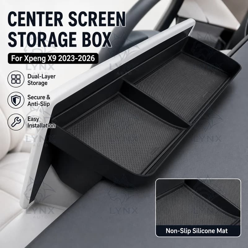 For Xpeng X9 2023-2026 Center Console Screen Storage Box, Car Dashboard Organizer, Interior Modification Accessories